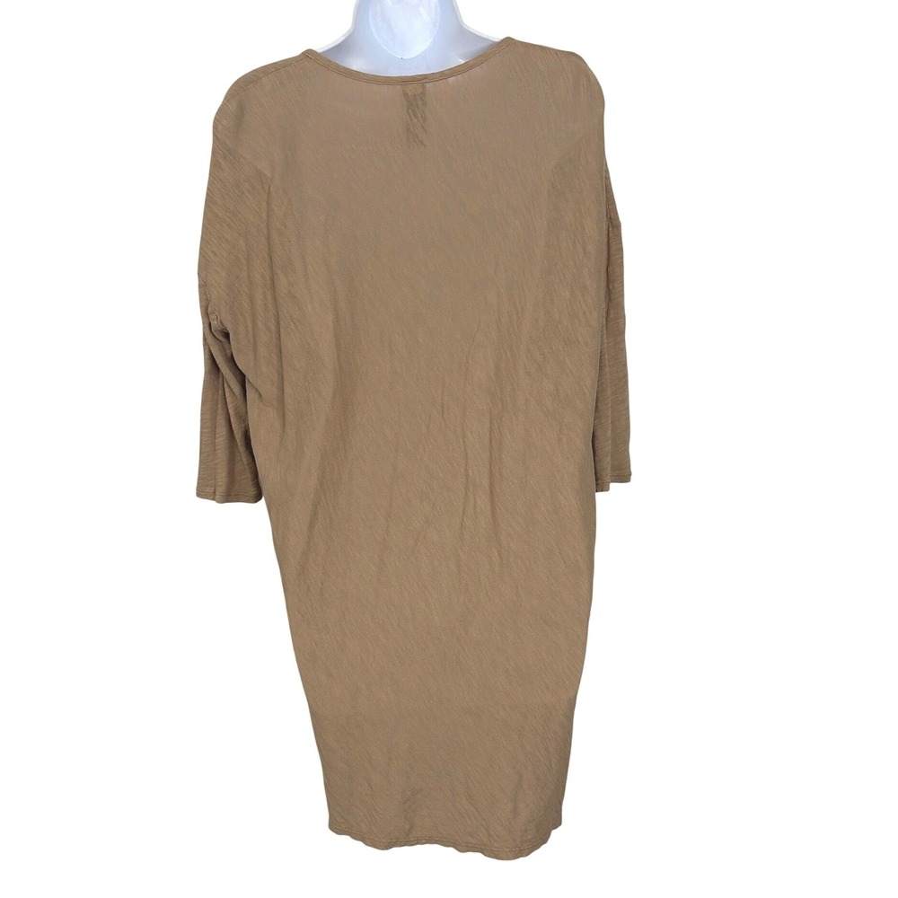 Bobi Women Slub Knit Oversized Boho Lagenlook Tunic Top High Low V-Neck M - Picture 4 of 7